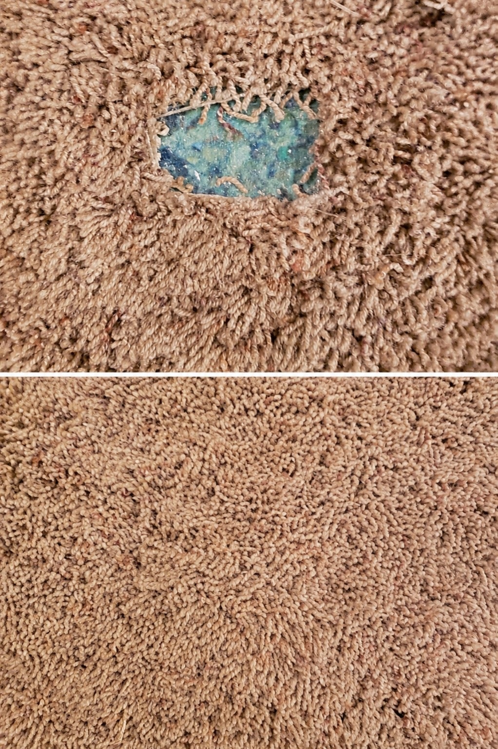 Carpet patch repair before and after