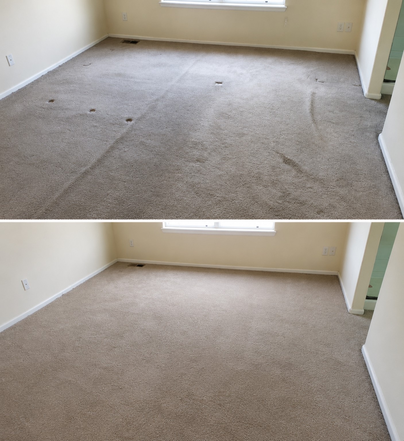 Carpet repair before and after