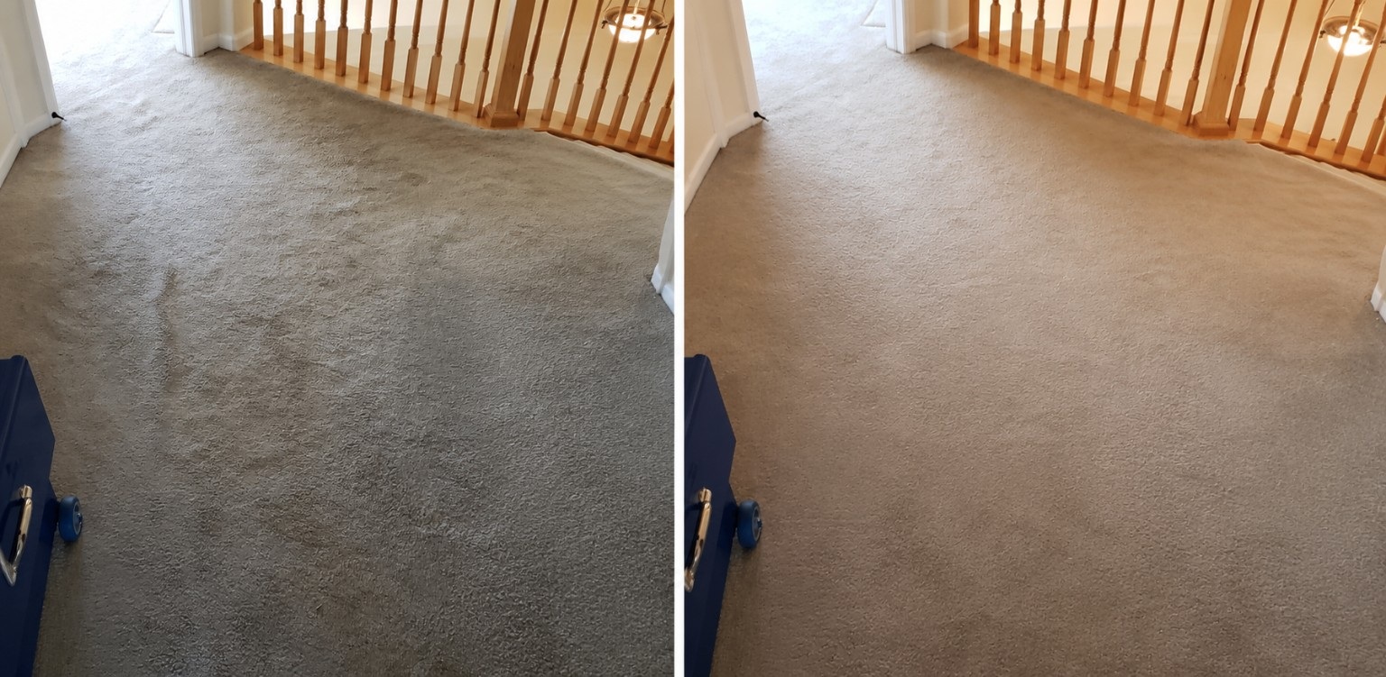 Carpet stretching before and after